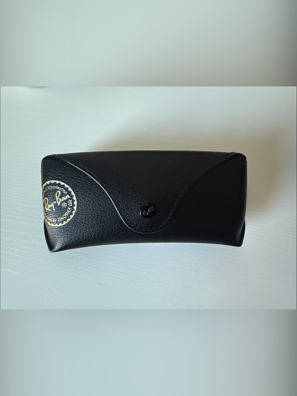 Ray-Ban Black Leatherette Sunglasses Case with Gold Logo
